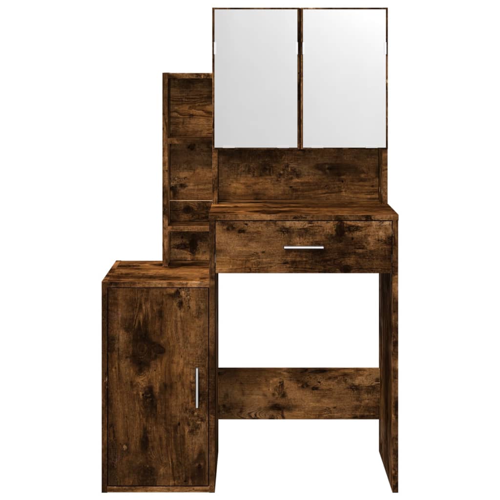 Toeletta con Armadietto Rovere Fumo 80x35x132 cm