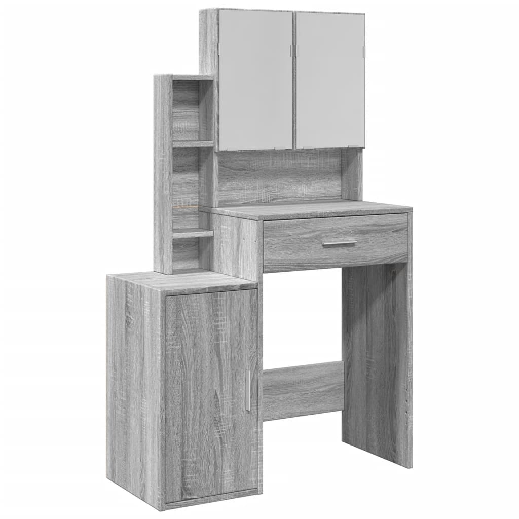 Toeletta con Armadietto Grigio Sonoma 80x35x132 cm