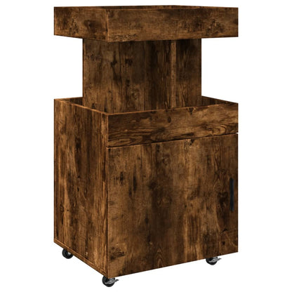 Carrello Bar Rovere Fumo 50x41x89 cm in Legno Multistrato