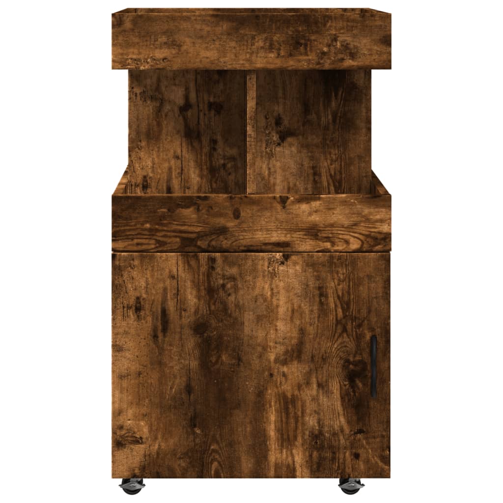 Carrello Bar Rovere Fumo 50x41x89 cm in Legno Multistrato