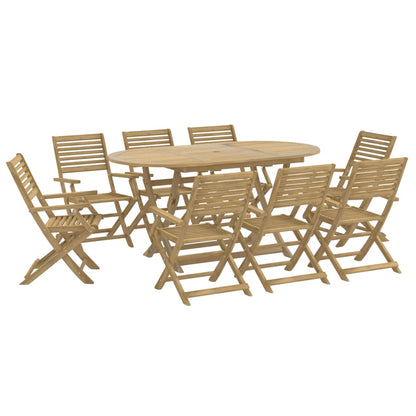 Set da Pranzo da Giardino 9 pz Legno Massello di Acacia
