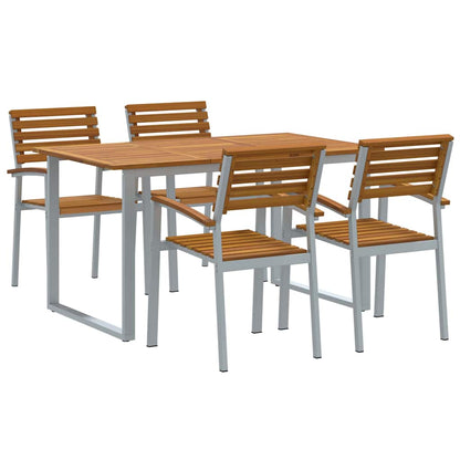 Set da Pranzo per Giardino 5 pcs Grigio