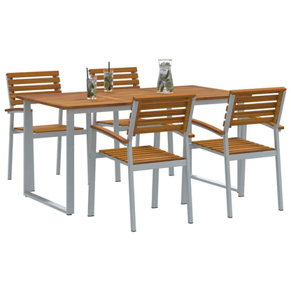 Set da Pranzo per Giardino 5 pcs Grigio