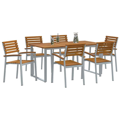 Set da Pranzo per Giardino 7 pcs Grigio
