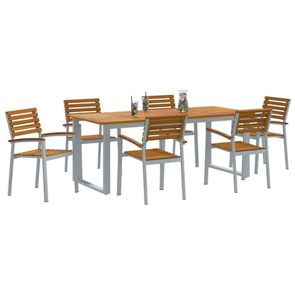 Set da Pranzo per Giardino 7 pcs Grigio