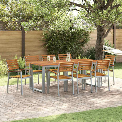Set da Pranzo per Giardino 9 pcs Grigio
