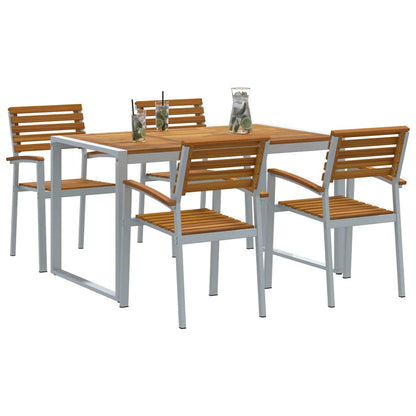 Set da Pranzo per Giardino 5 pcs Grigio