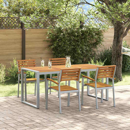 Set da Pranzo per Giardino 5 pcs Grigio