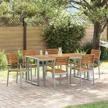 Set da Pranzo per Giardino 7 pcs Grigio