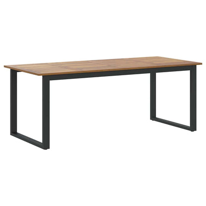 Set da Pranzo per Giardino 7 pcs Nero Legno di Acacia Massello