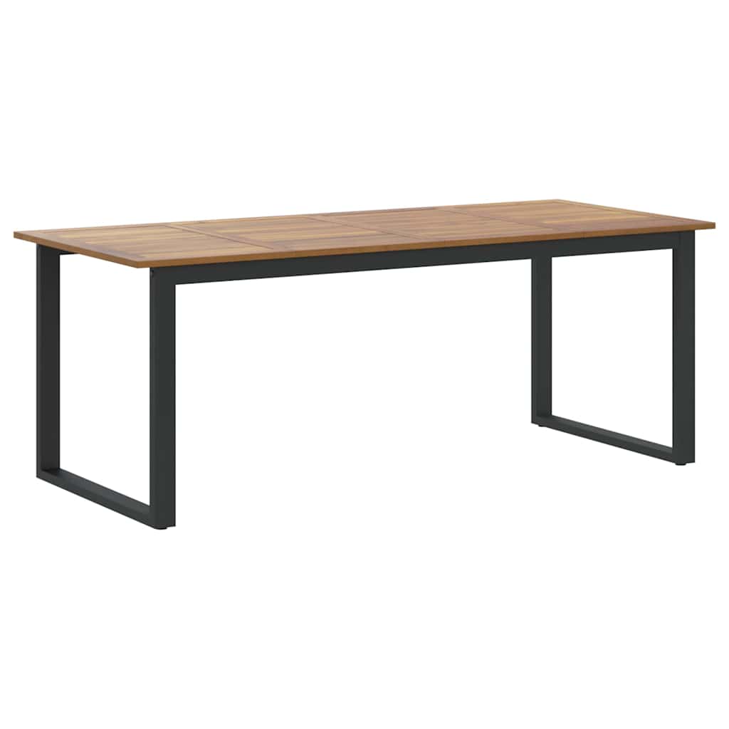 Set da Pranzo per Giardino 9 pcs Nero Legno di Acacia Massello