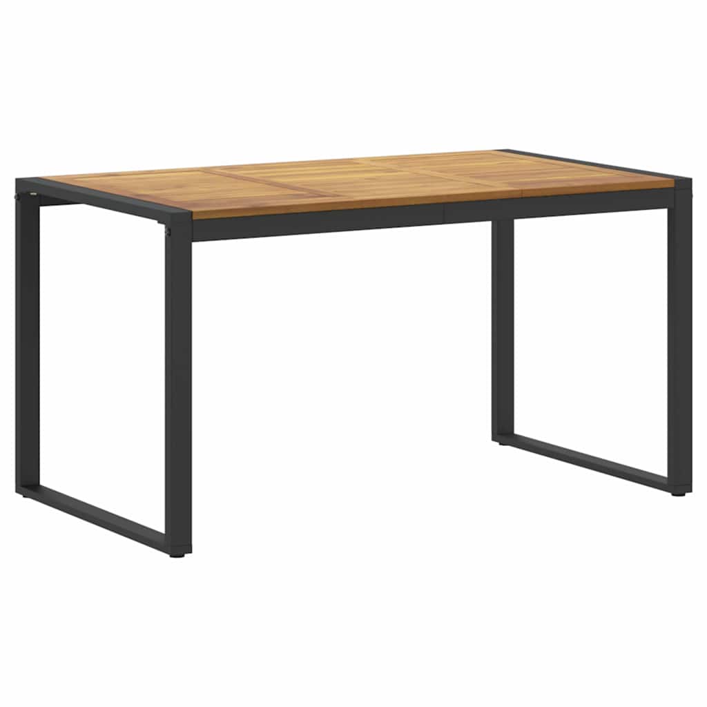 Set da Pranzo per Giardino 7 pcs Nero Legno di Acacia Massello