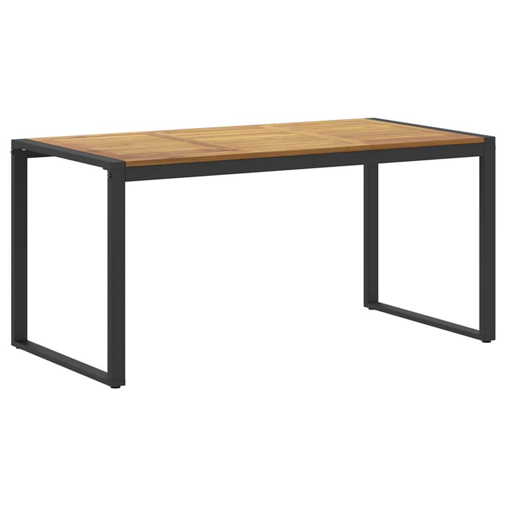 Set da Pranzo per Giardino 7 pcs Nero Legno di Acacia Massello