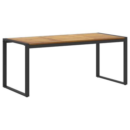 Set da Pranzo per Giardino 7 pcs Nero Legno di Acacia Massello