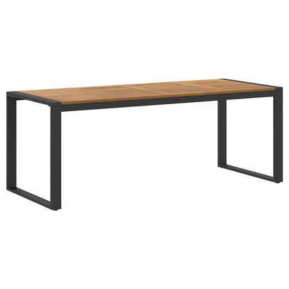 Set da Pranzo per Giardino 7 pcs Nero Legno di Acacia Massello