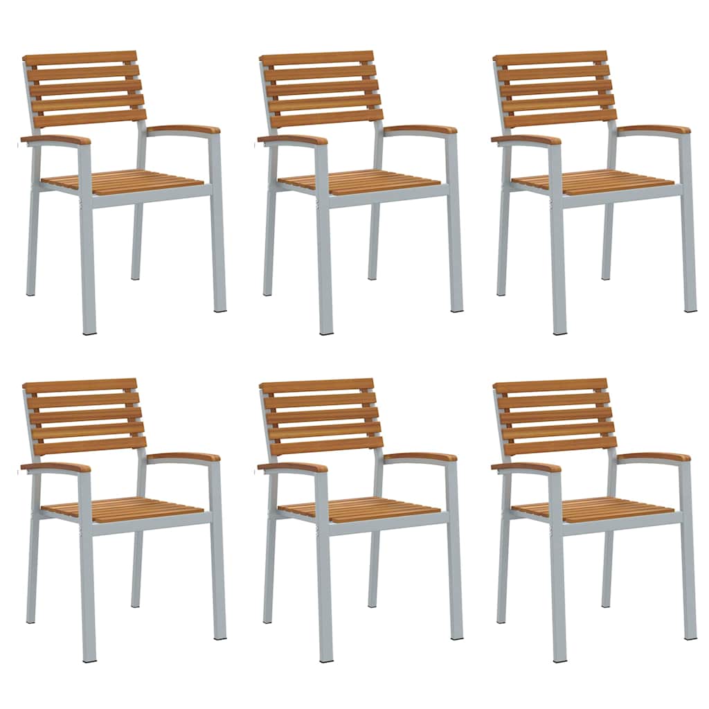 Sedia da Giardino 6 pcs Marrone 56 x 57 x 87 cm