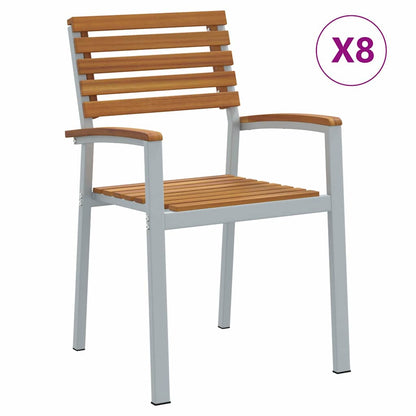 Sedia da Giardino 8 pcs Marrone 56 x 57 x 87 cm