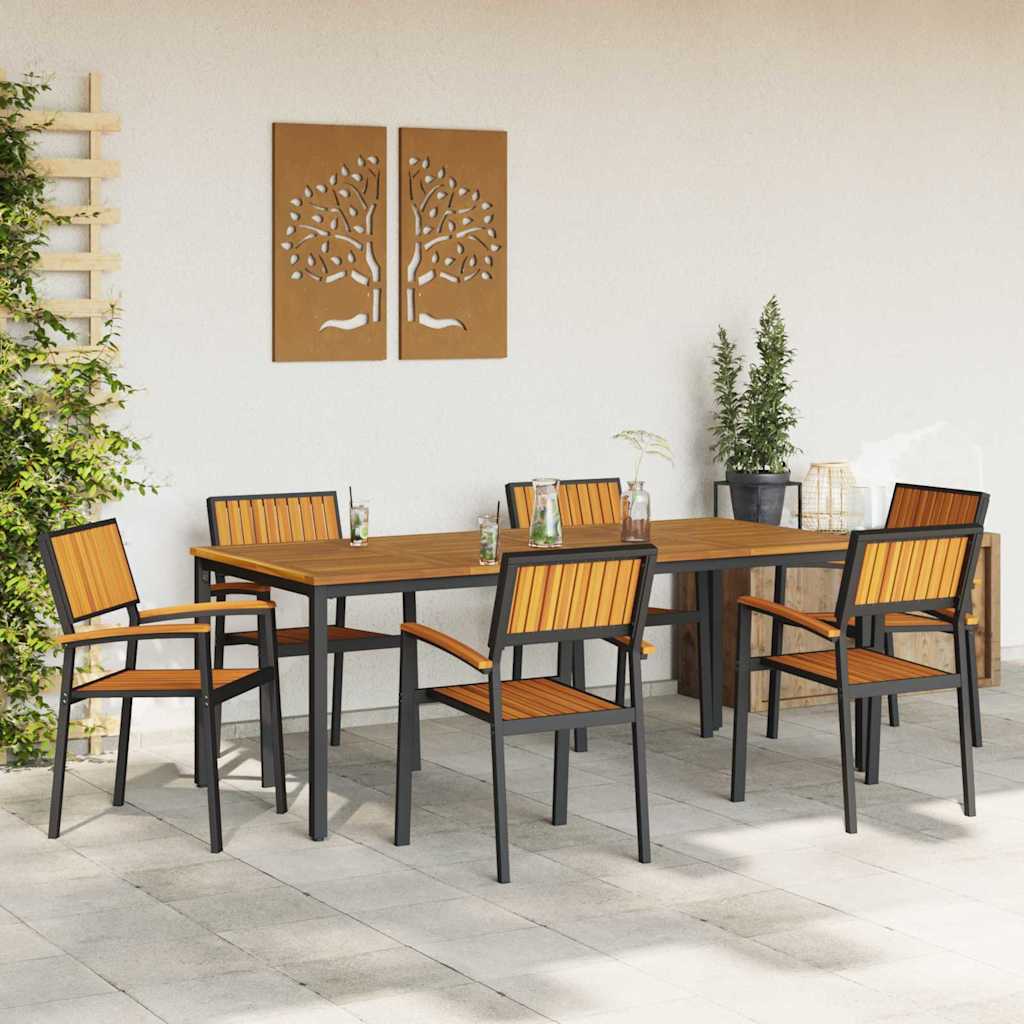 Sedia Impilabile 6 pcs Marrone 56 x 57 x 87 cm