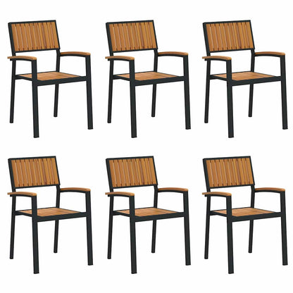 Sedia Impilabile 6 pcs Marrone 56 x 57 x 87 cm