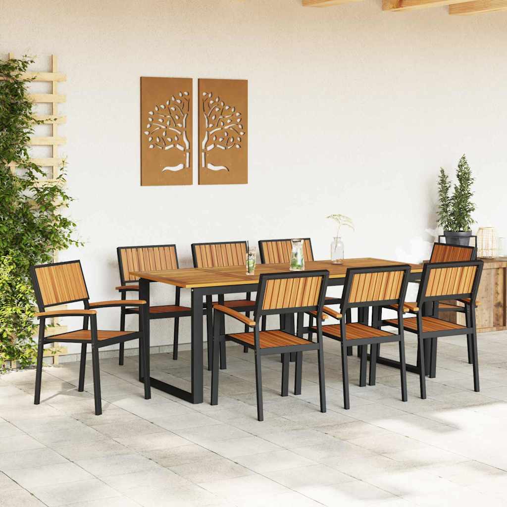 Sedia Impilabile 8 pcs Marrone 56 x 57 x 87 cm