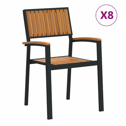 Sedia Impilabile 8 pcs Marrone 56 x 57 x 87 cm