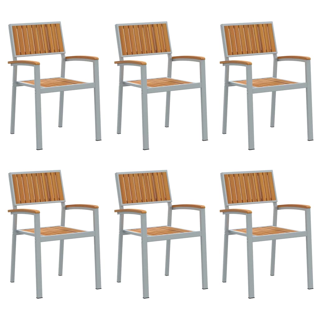 Sedia Impilabile 6 pcs Marrone 56 x 57 x 87 cm