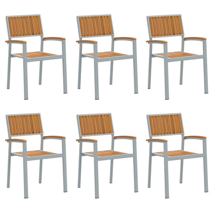 Sedia Impilabile 6 pcs Marrone 56 x 57 x 87 cm