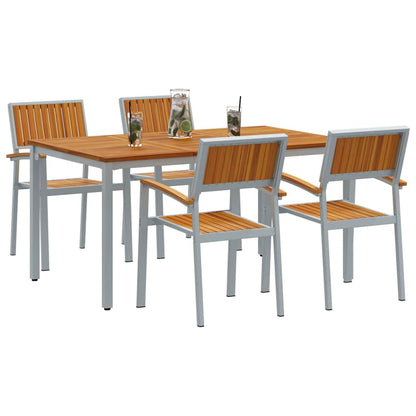 Set da Pranzo per Giardino 5 pcs Grigio