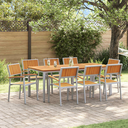 Set da Pranzo per Giardino 7 pcs Grigio