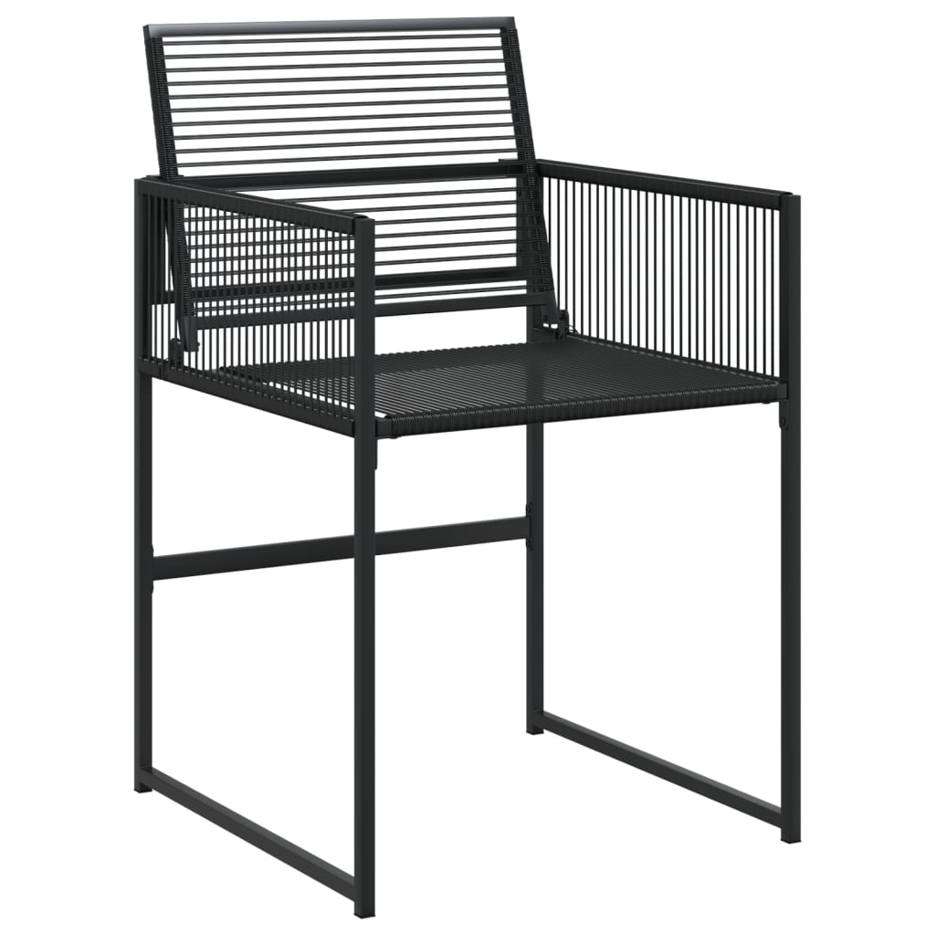 Set da Pranzo da Giardino 17 pz Nero in Polyrattan