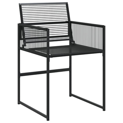 Set da Pranzo da Giardino 17 pz Nero in Polyrattan