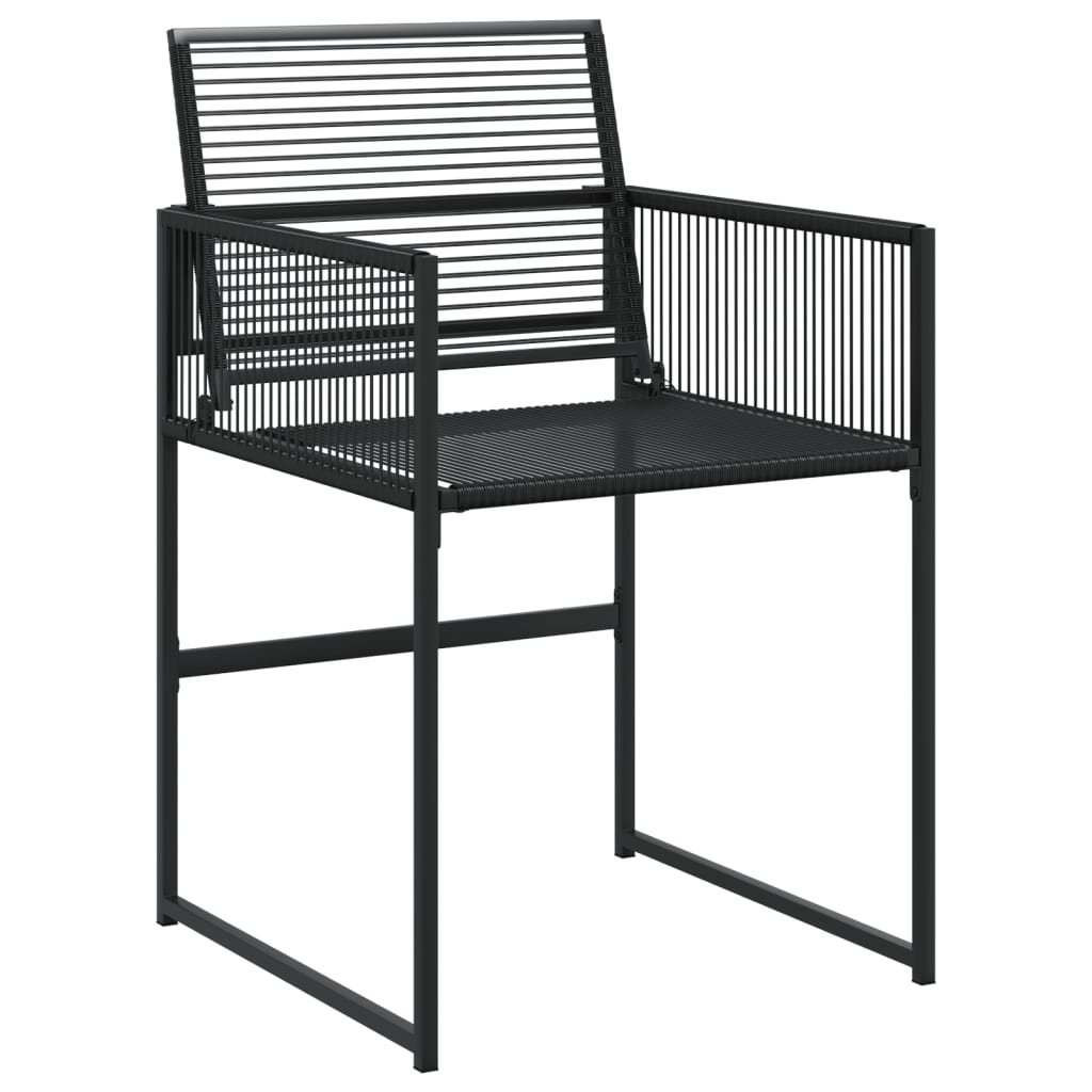 Set da Pranzo da Giardino 17 pz Nero in Polyrattan