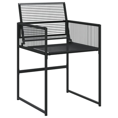 Set da Pranzo da Giardino 17 pz Nero in Polyrattan
