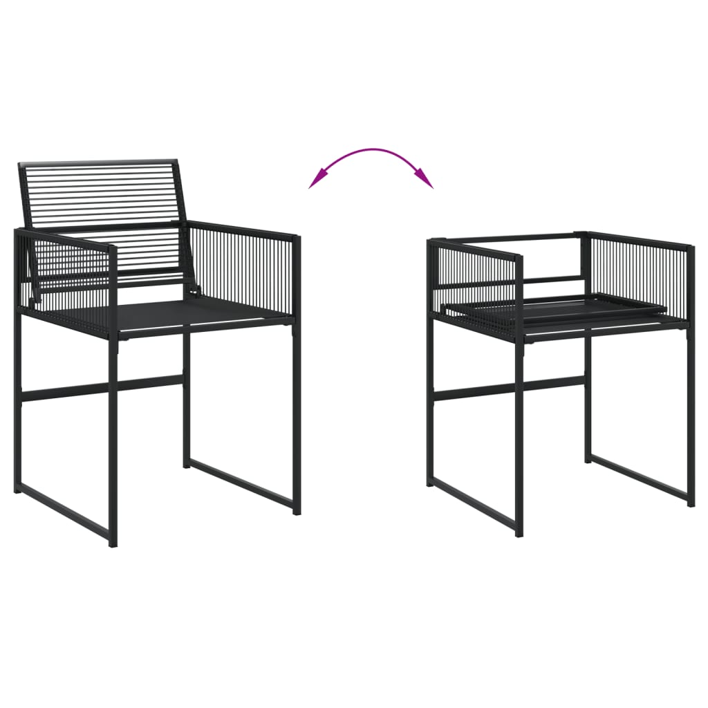 Set da Pranzo da Giardino 13pz Nero in Polyrattan