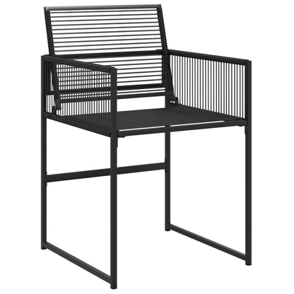 Set da Pranzo da Giardino 17 pz Nero in Polyrattan