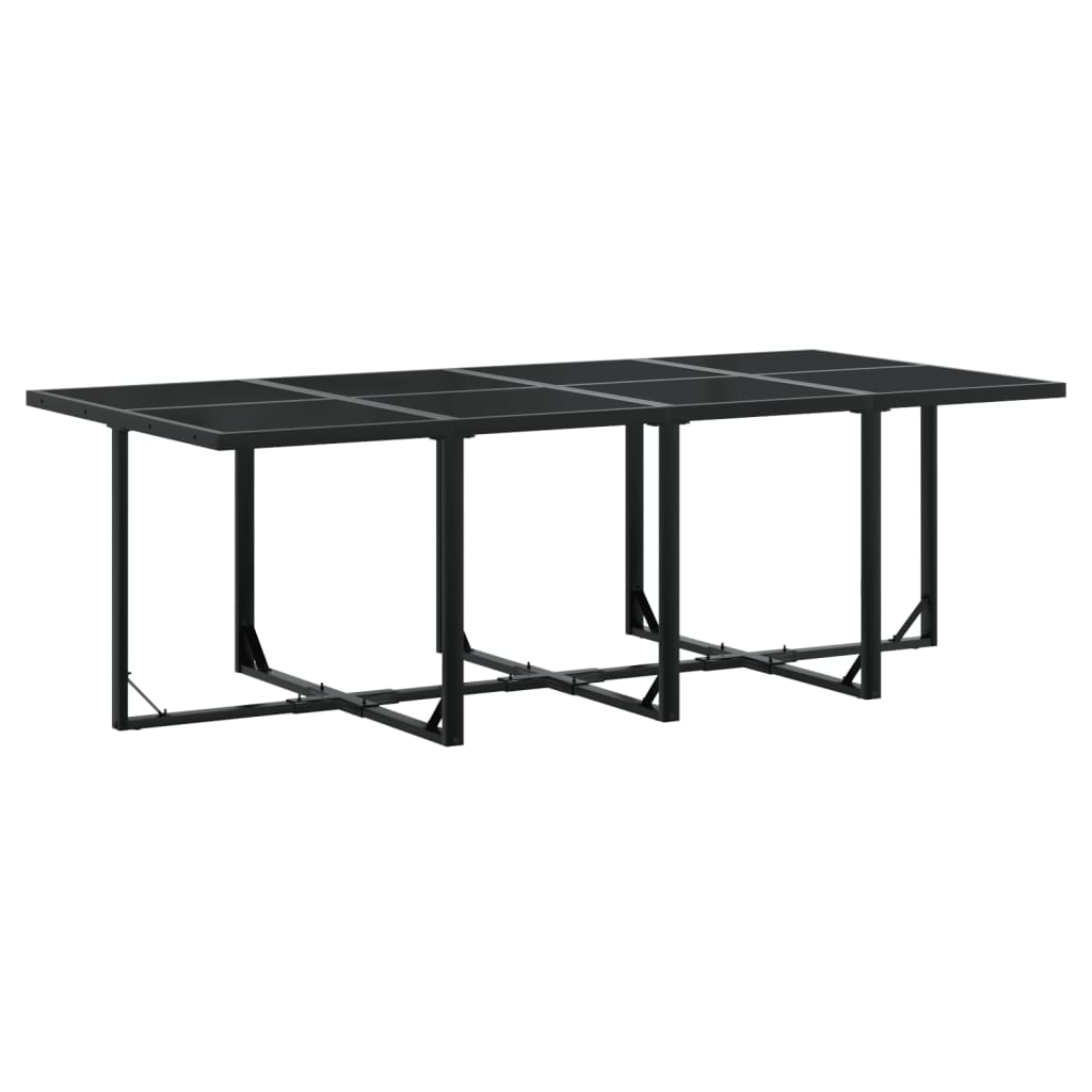 Set da Pranzo da Giardino 13 pz con Cuscini Nero in Textilene