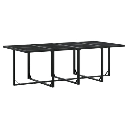 Set da Pranzo da Giardino 13 pz con Cuscini Nero in Textilene