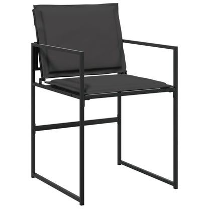 Set da Pranzo da Giardino 13 pz con Cuscini Nero in Textilene