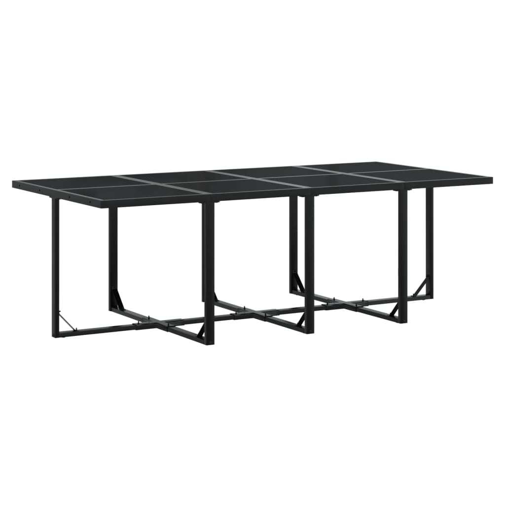 Set da Pranzo da Giardino 13 pz con Cuscini Nero in Textilene