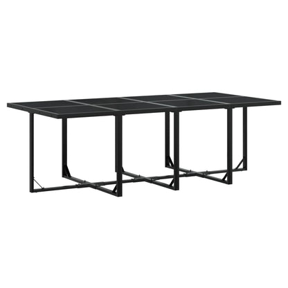 Set da Pranzo da Giardino 13 pz con Cuscini Nero in Textilene