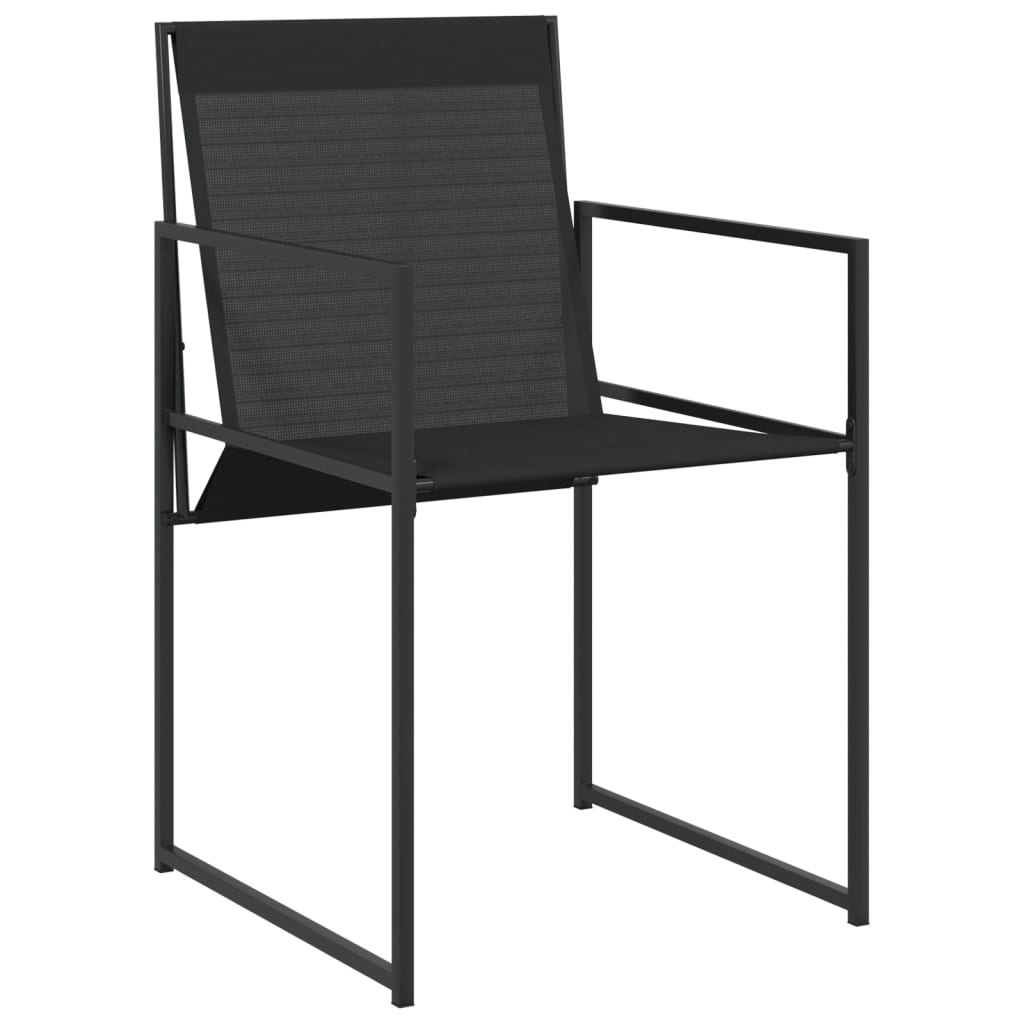 Set da Pranzo da Giardino 5 pz Nero in Textilene
