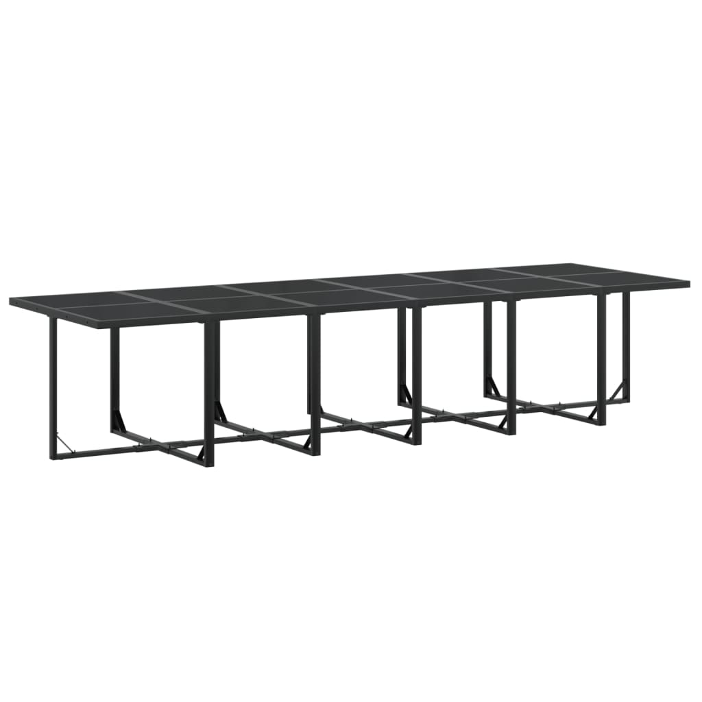 Set da Pranzo da Giardino 13 pz Nero in Textilene