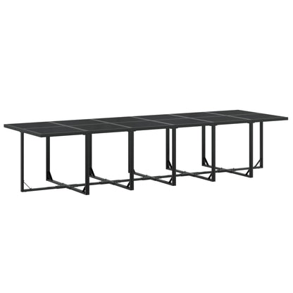 Set da Pranzo da Giardino 13 pz Nero in Textilene