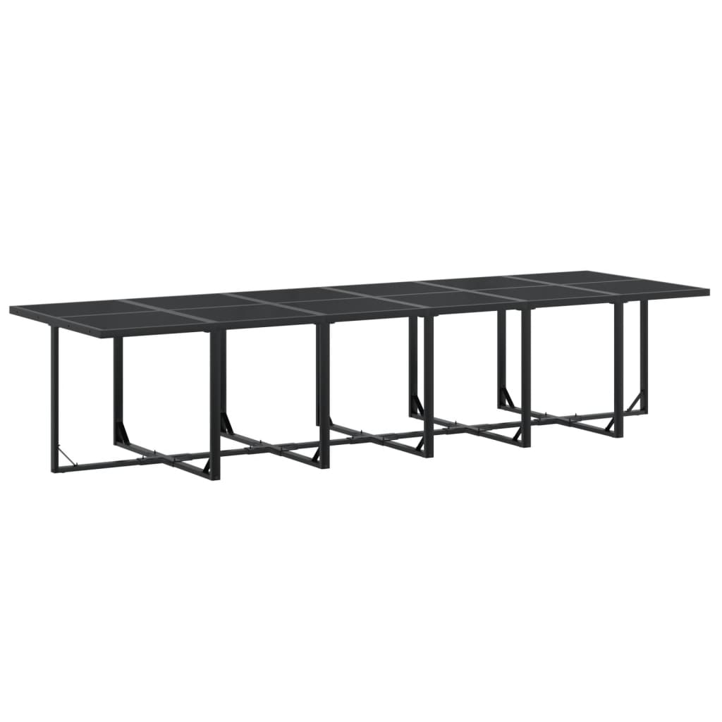 Set da Pranzo da Giardino 17 pz Nero in Textilene