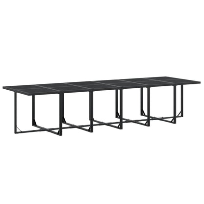 Set da Pranzo da Giardino 17 pz Nero in Textilene