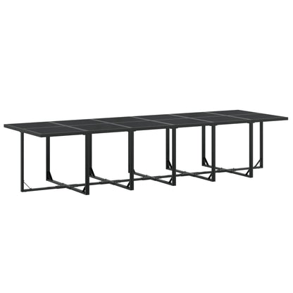 Set da Pranzo da Giardino 17 pz Nero in Textilene