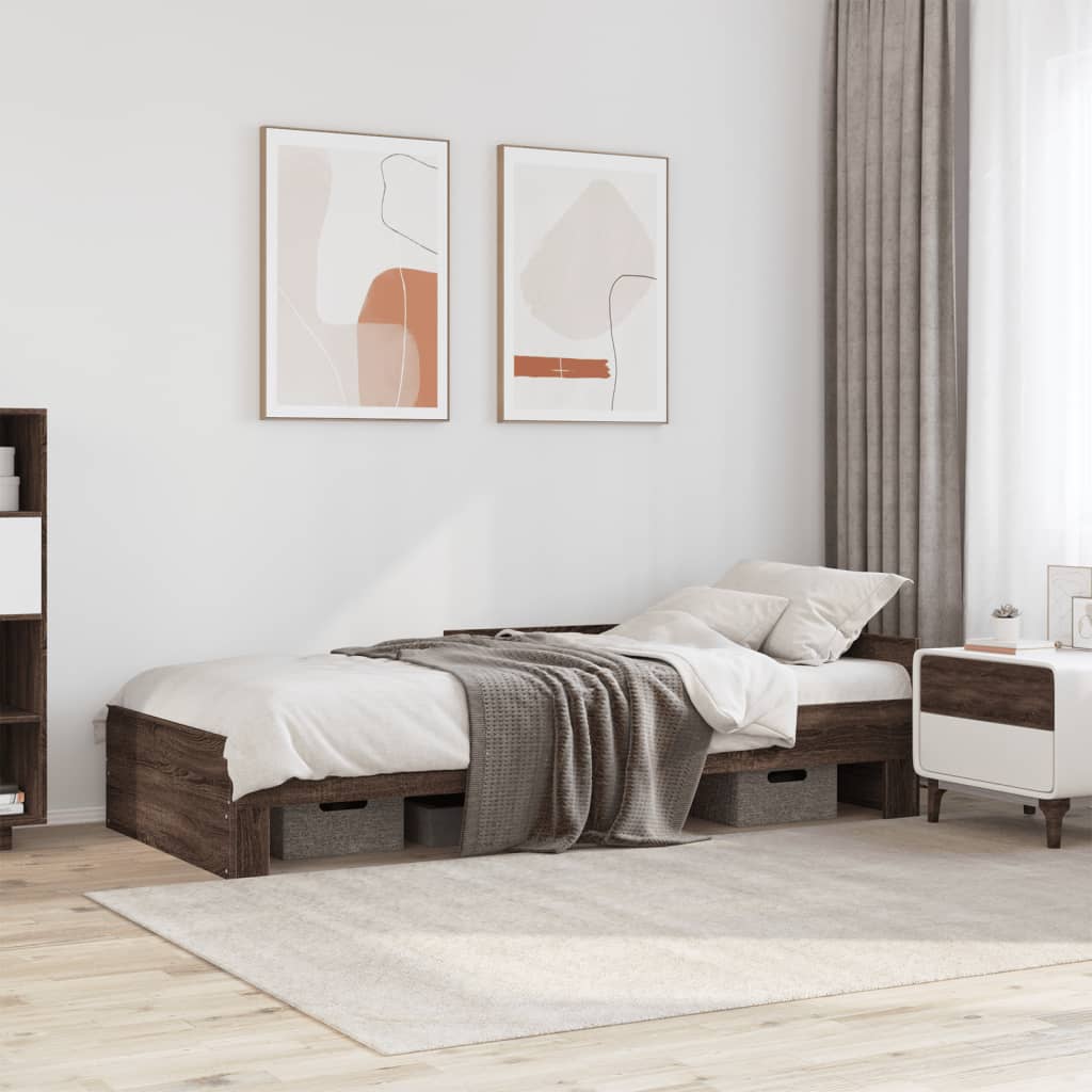 Giroletto senza Materasso Rovere Marrone 90x190cm in Truciolato