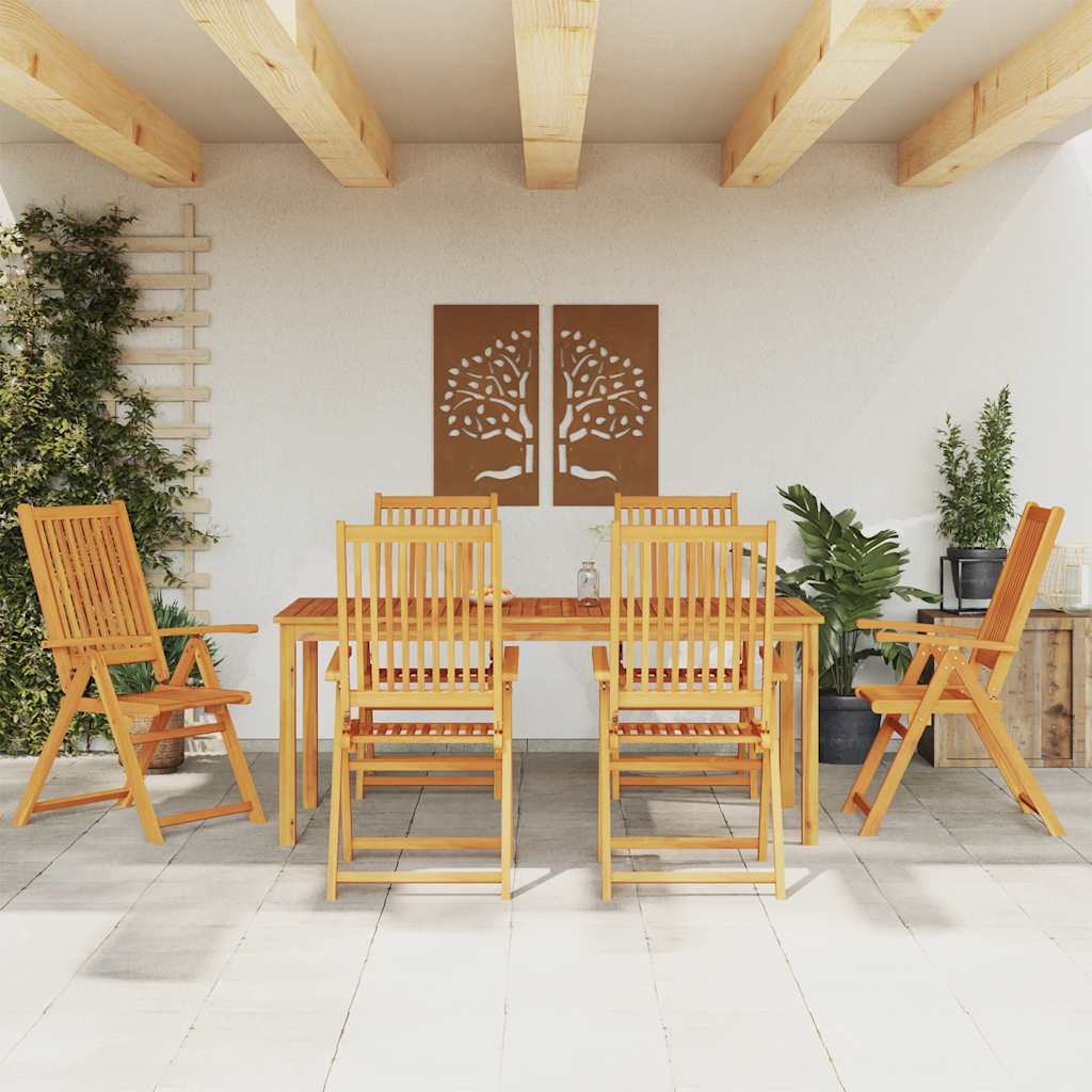 Set da Pranzo da Giardino 7 pz 180x90x75 cm in Legno Massello di Acacia