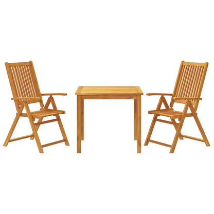 Set da Pranzo per Giardino 3 pz 85x85x74 cm in Legno Massello di Acacia