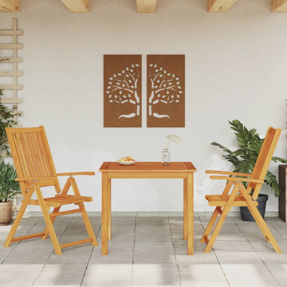 Set da Pranzo per Giardino 3 pz 85x85x74 cm in Legno Massello di Acacia